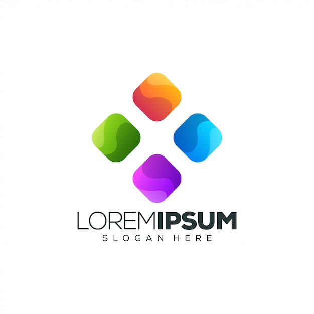 Logotipo colorido con forma de remolino