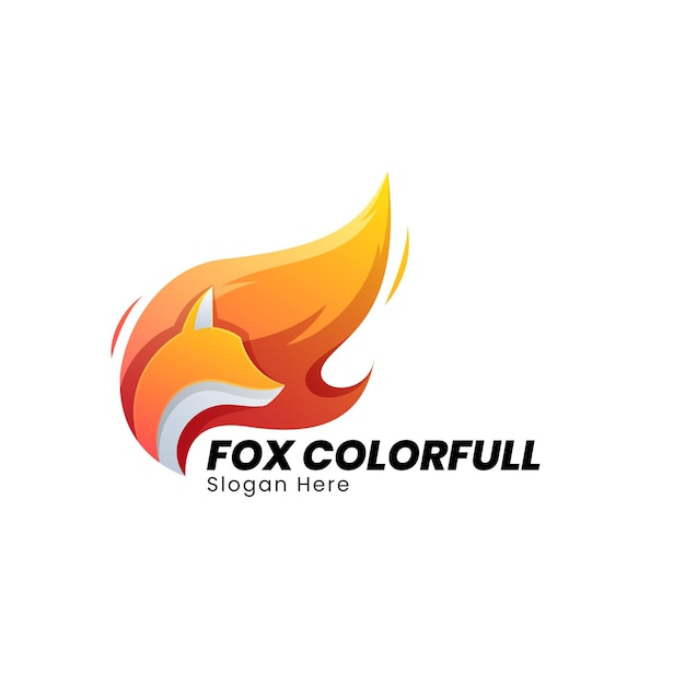 Vector logotipo colorido de fox