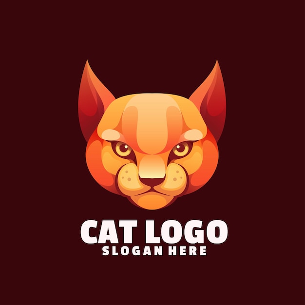 Logotipo colorido de gato malo