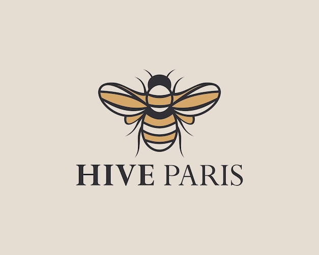 Logotipo colorido de la ilustración de la abeja