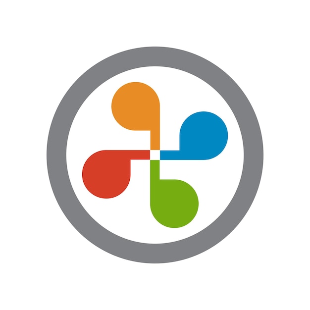Logotipo colorido de la ilustración de la hélice