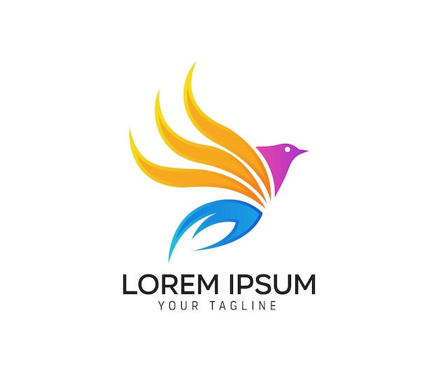 un logotipo colorido para una imagen de un pájaro