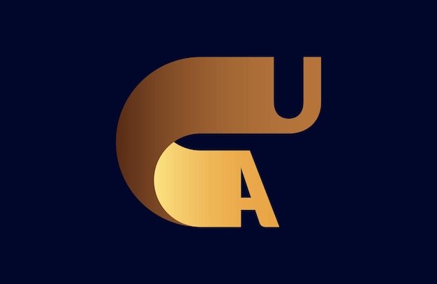 Logotipo colorido de la letra AU en el círculo Ilustración del logotipo del vector
