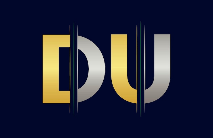 Vector logotipo colorido de la letra du en el círculo ilustración del logotipo vectorial