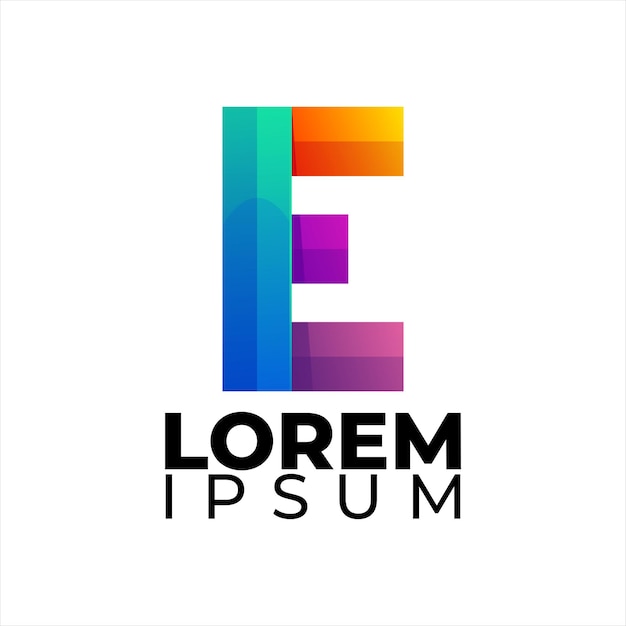 Logotipo colorido de la letra E
