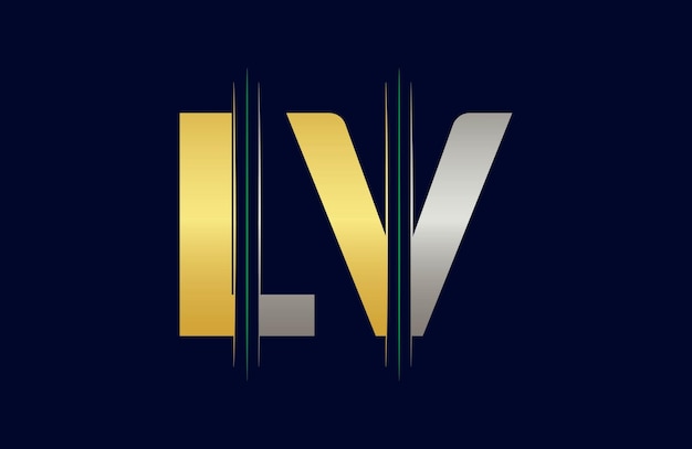 Logotipo colorido de la letra LV en el círculo Ilustración del logotipo vectorial