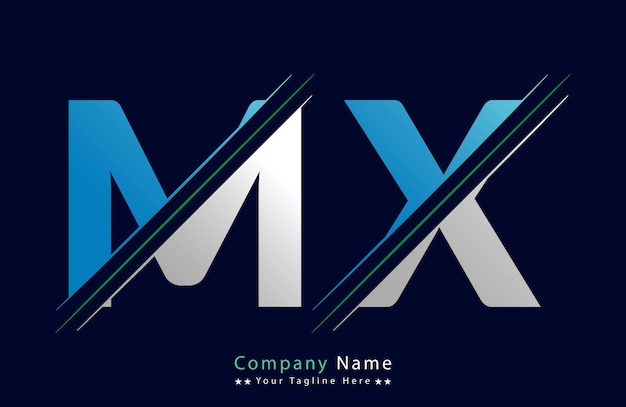 Vector logotipo colorido de la letra mx en el círculo ilustración del logotipo vectorial