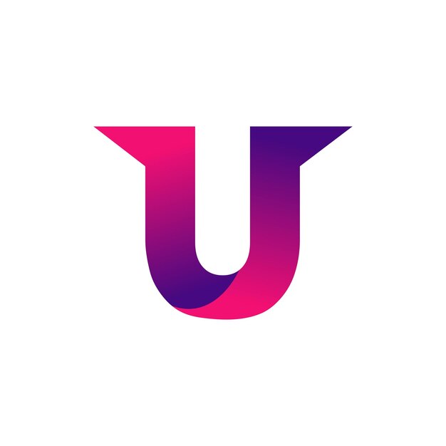 un logotipo colorido con una letra púrpura y roja u en él