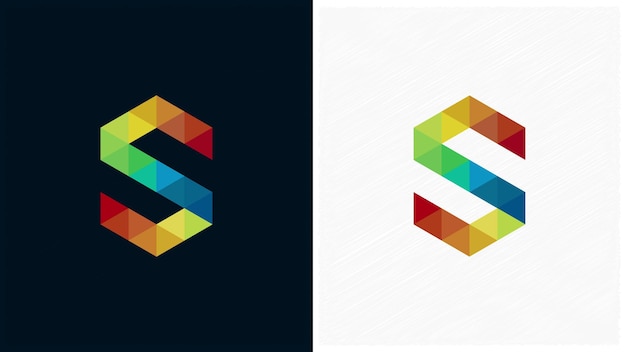 Vector un logotipo colorido con la letra s en él s logo 3d