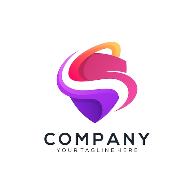 Logotipo colorido de la letra s sobre un fondo blanco