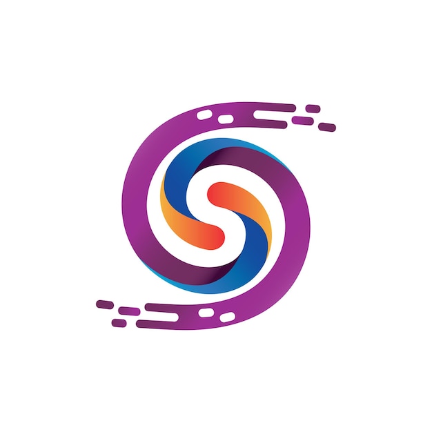 Logotipo colorido de la letra s twist