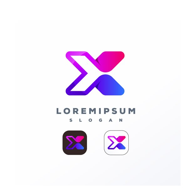 Logotipo colorido de la letra x