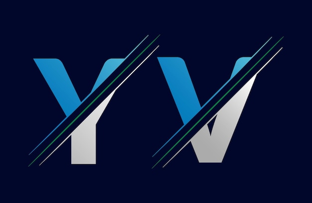 Logotipo colorido de la letra yv en el círculo Ilustración del logotipo vectorial