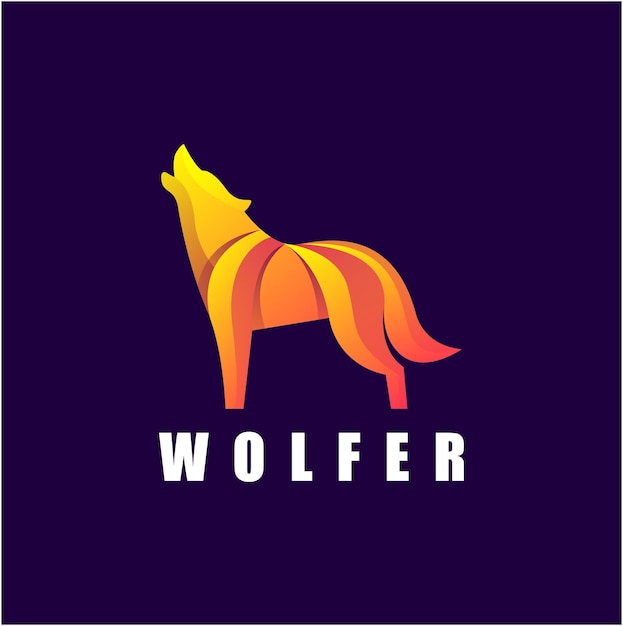 Logotipo colorido de lobo