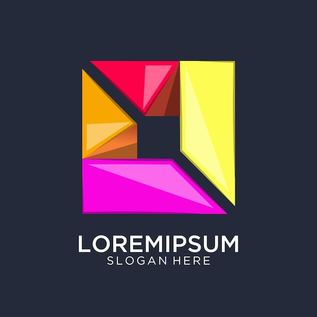 un logotipo colorido con un logotipo de diseño abstracto