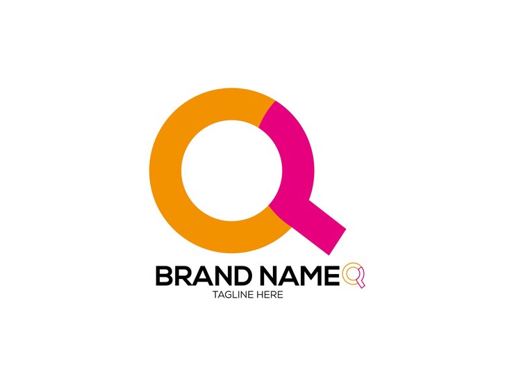 un logotipo colorido con un logotipo rosa y naranja que dice nombre de marca
