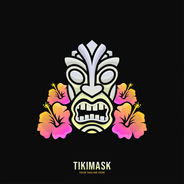 Vector logotipo colorido de la máscara de tiki