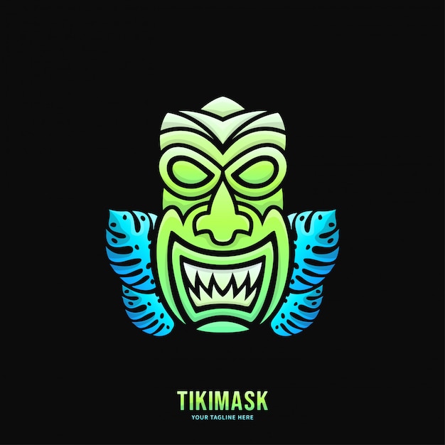 Logotipo colorido de la máscara de Tiki