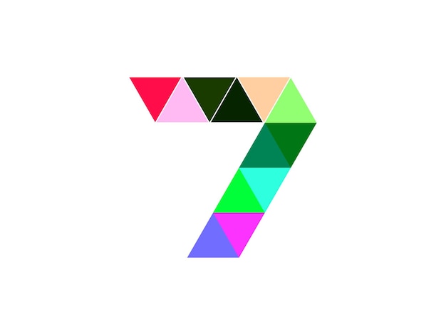 Un logotipo colorido del número 7 con un fondo blanco