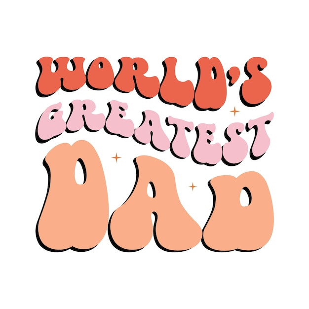 Un logotipo colorido para el padre más grande del mundo y una palabra que diga "el padre más grande del mundo"