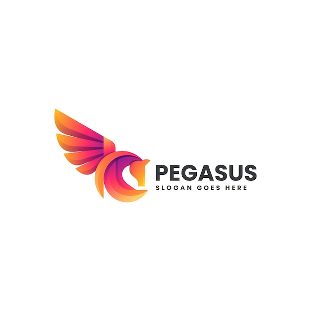 El logotipo colorido de Pegasus Gradient