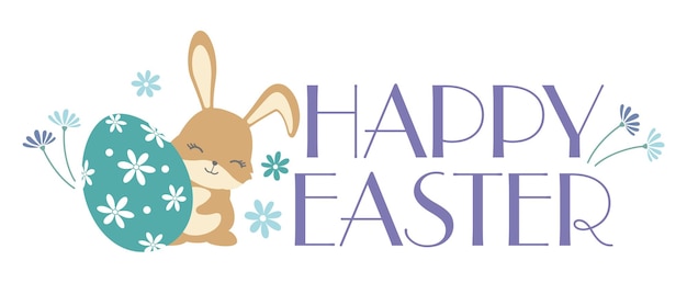 Logotipo colorido del símbolo del vector de Pascua feliz aislado en un fondo blanco.