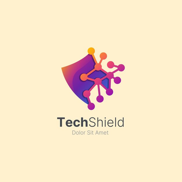 Logotipo colorido de la tecnología del escudo