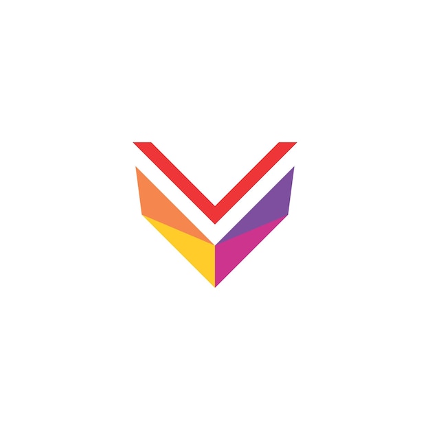 un logotipo colorido con un triángulo de colores arco iris en él