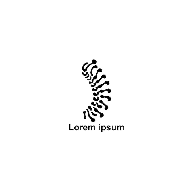 El logotipo de la columna vertebral en fondo blanco
