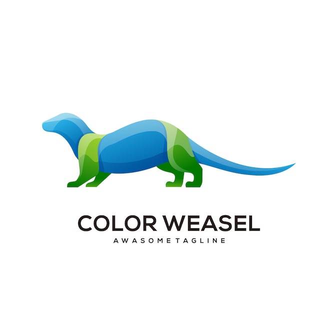 Logotipo de comadreja colorido