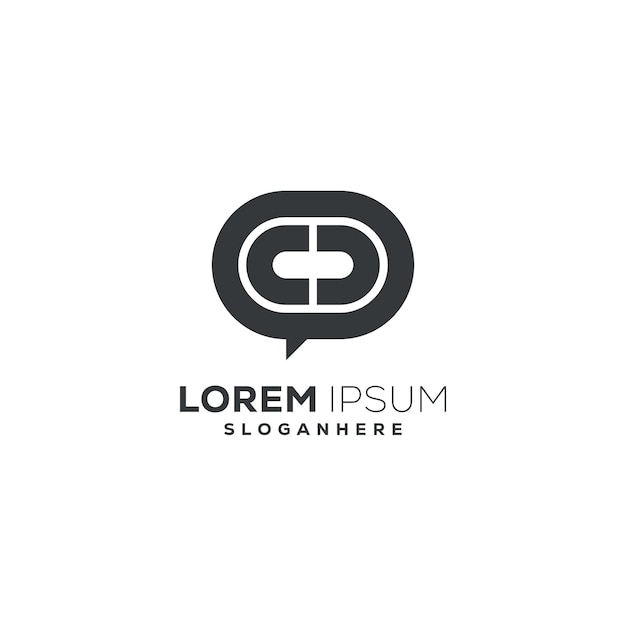 logotipo combinación de la letra c y chat