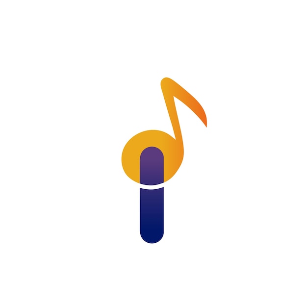 Logotipo de combinación de la letra I y la nota musical