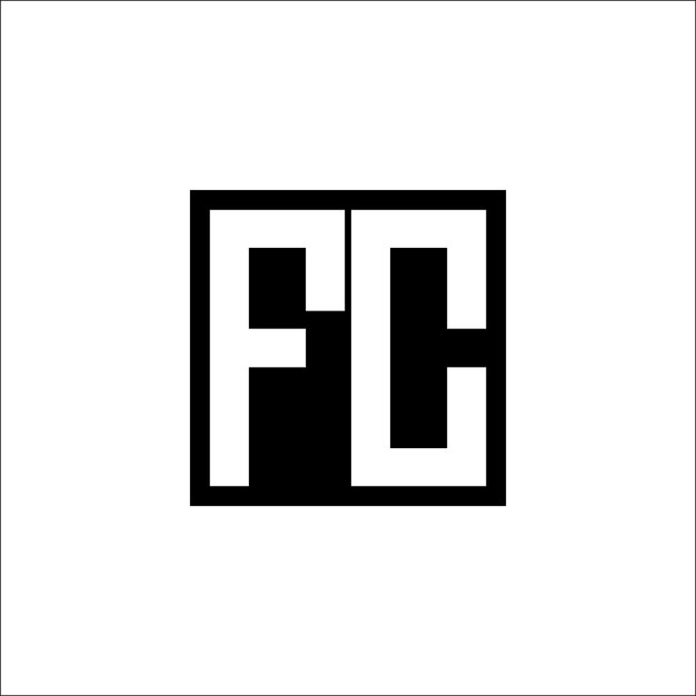 El logotipo de la combinación de letras moderna del FC Diseño minimalista