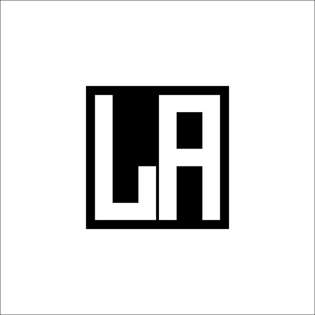 Logotipo de combinación de letras modernas de LA Diseño minimalista