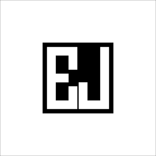 Logotipo de combinación de letras modernas de EJ Diseño minimalista