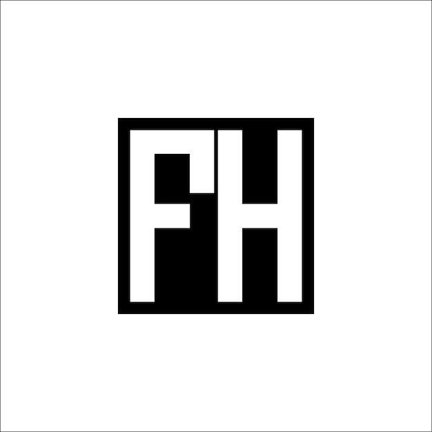 Logotipo de combinación de letras modernas de FH Diseño minimalista