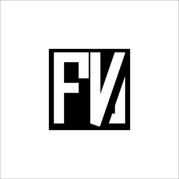 Logotipo de combinación de letras modernas FV Diseño minimalista