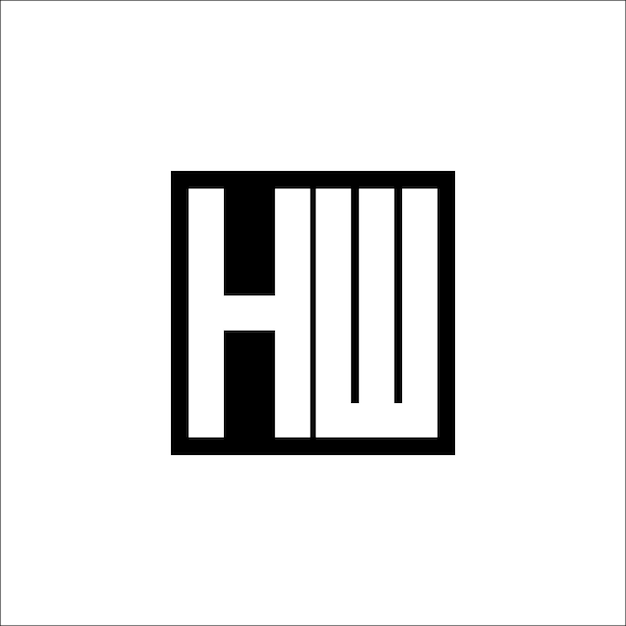 Logotipo de combinación de letras modernas HW Diseño minimalista