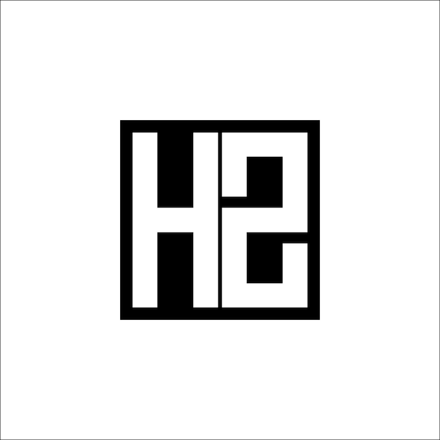 Logotipo de combinación de letras modernas de HZ Diseño minimalista