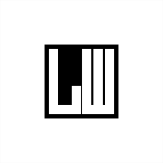 Logotipo de combinación de letras modernas LW Diseño minimalista