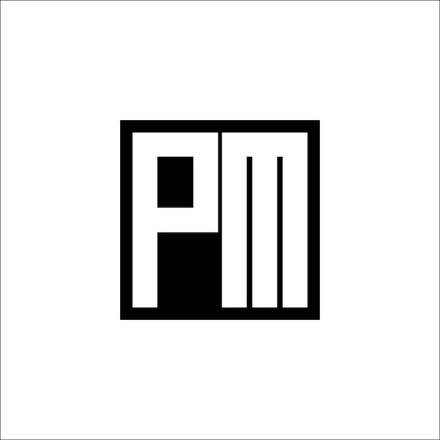 Logotipo de combinación de letras modernas PM Diseño minimalista