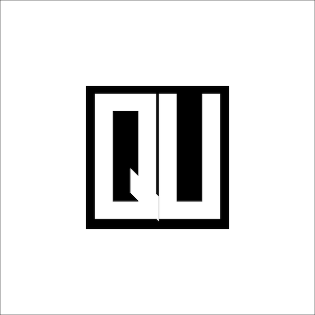 Logotipo de combinación de letras modernas de QU Diseño minimalista