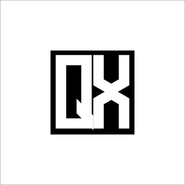 Logotipo de combinación de letras modernas QX Diseño minimalista