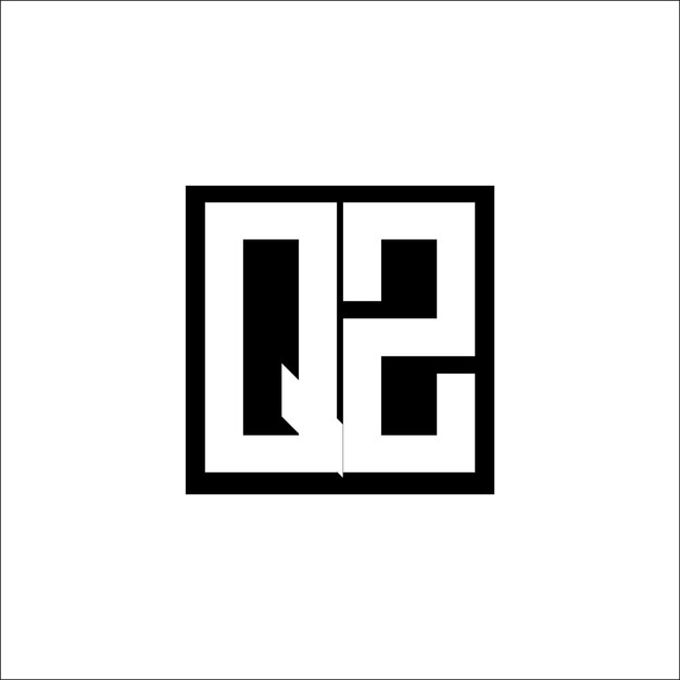 Logotipo de combinación de letras modernas QZ Diseño minimalista