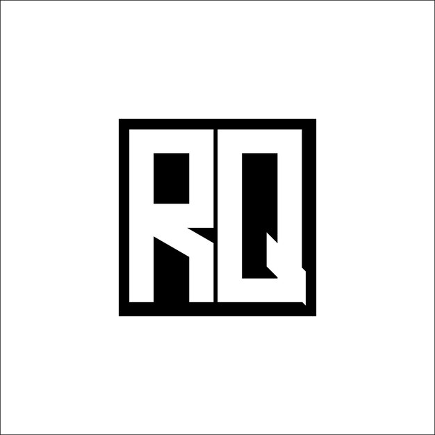 Logotipo de combinación de letras modernas RQ Diseño minimalista