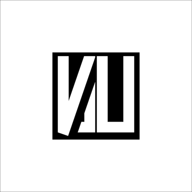 Logotipo de combinación de letras modernas de VU Diseño minimalista