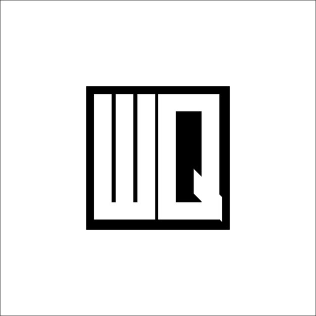 Logotipo de combinación de letras modernas WQ Diseño minimalista