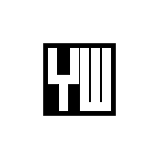 Logotipo de combinación de letras modernas YW Diseño minimalista