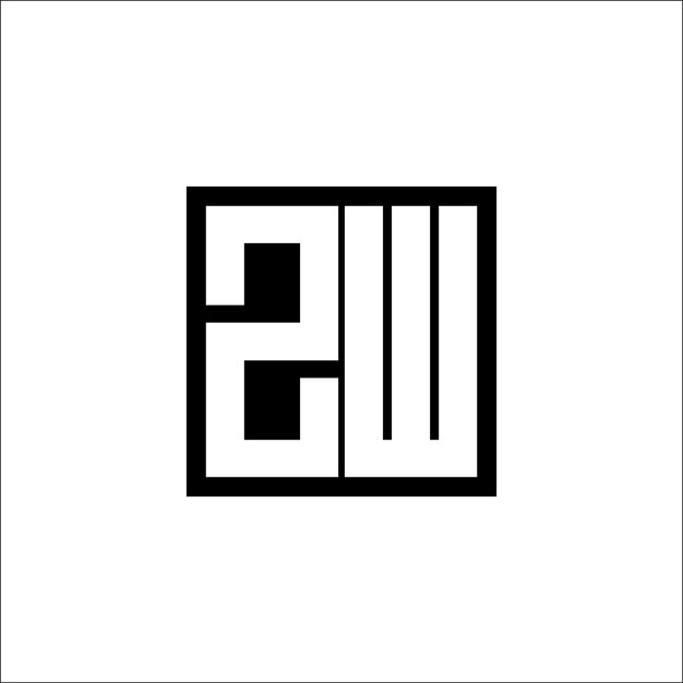 El logotipo de combinación de letras modernas ZW Diseño minimalista
