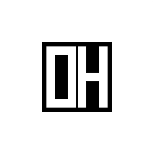 Logotipo de combinación de letras OH moderno Diseño minimalista